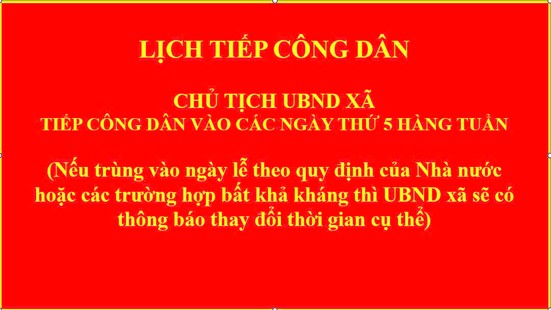 Lịch tiếp công dân